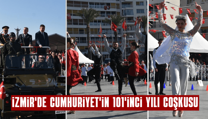 İzmir'de Cumhuriyet'in 101'inci yılı coşkusu