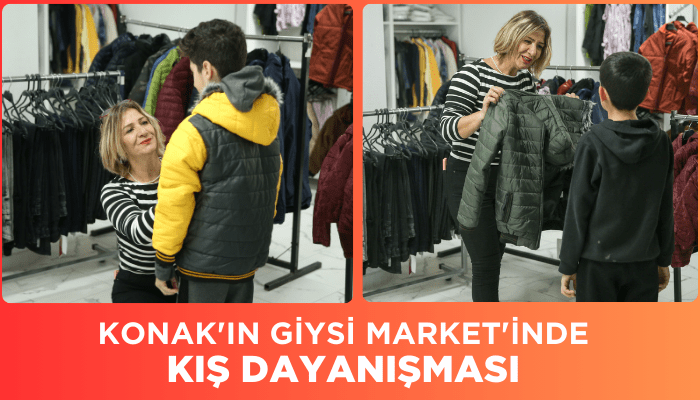 Konak'ın Giysi Market'inde kış dayanışması