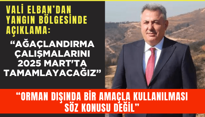 Vali Elban: Ağaçlandırma çalışmalarını 2025 Mart'ta tamamlayacağız